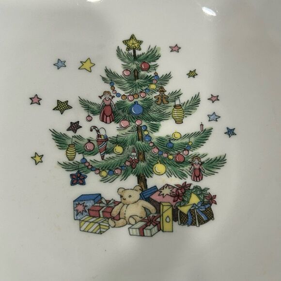 Vintage Nikko Serving Bowl Dish Happy Holidays - Picture 2 of 11